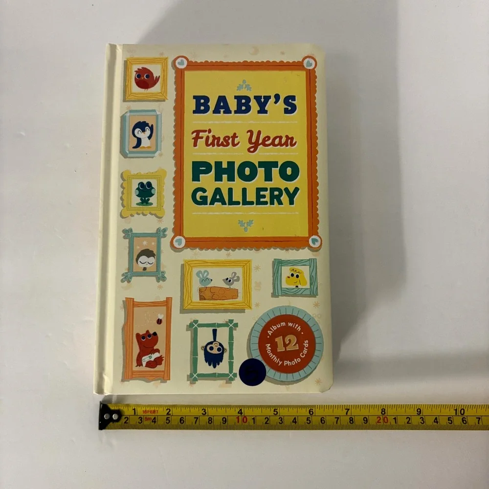 Baby's First Year Photo Gallery Memory Book Album w/ 12 Monthly Milestone Cards